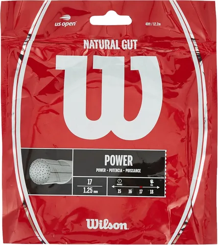 Vista 3 de WILSON Natural Gut - Juego de cuerdas de tenis, color blanco