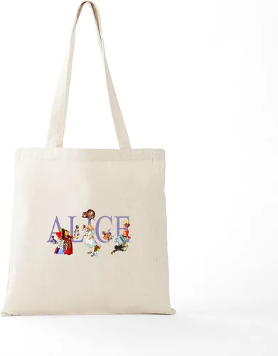 Vista 5 de CafePress ALICE & FRIENDS IN WONDERLAND - Bolsa reutilizable de lona color beige natural