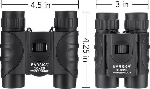 Vista 4 de Barska Blueline 10x25 Impermeable Ligero Compacto Binocualrs Negro