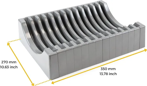 Vista 3 de Emuca - Organizador de platos para muebles con capacidad para 13 platos, plástico gris, plástico
