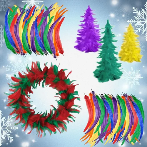 Vista 6 de ALAZCO 120 plumas naturales coloridas para manualidades, atrapasueños, disfraces de 6 a 9 pulgadas de largo, colores vibrantes, festivales