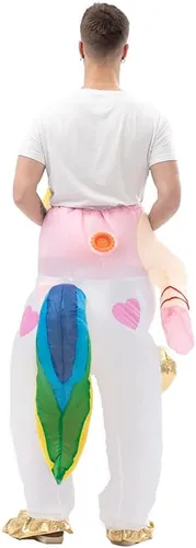 Vista 2 de ISTOOLL Disfraz inflable de unicornio de Pascua, divertido disfraz de Navidad, fiesta de cosplay, festival, mascarada, montar en unicornio, traje