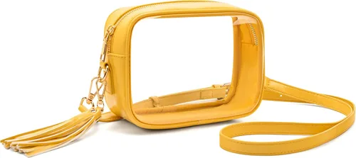 Vista 14 de Yarnic Bolsa Transparente Aprobada para Estadios, Bolso Cruzado Transparente de PVC Bolsa Cruzada Pequeña Transparente con Correa de Hombro Ajustable