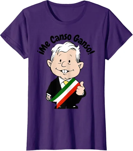 Vista 11 de AMLO Amlito Me Canso Ganso - Camiseta con diseño de dibujos animados mexicanos Gris Oscuro
