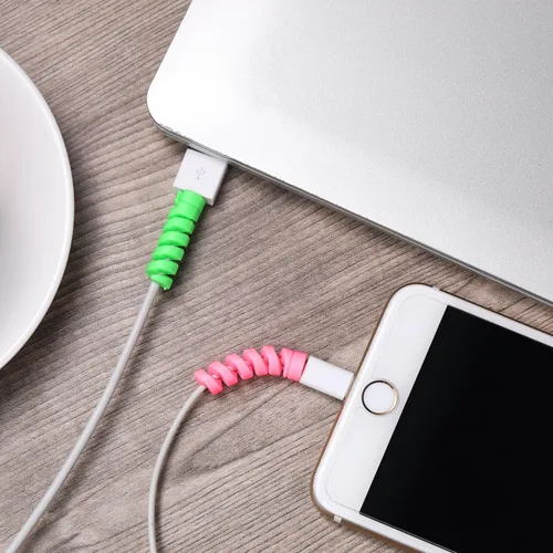 Vista 3 de Jetec 12 protectores de cable de carga en espiral de silicona para cables micro USB, protector de ratón, apto para teléfonos celulares, computadoras