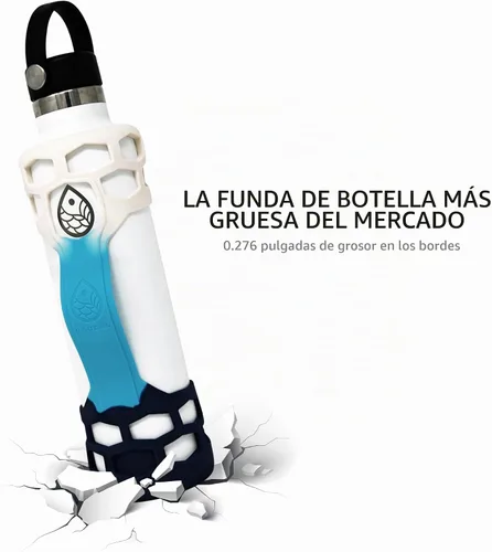Vista 4 de Protector de funda de silicona para maletero con asa, compatible con Hydro Flask de 40 onzas, 32 onzas, 24 onzas, 21 onzas, parachoques protector