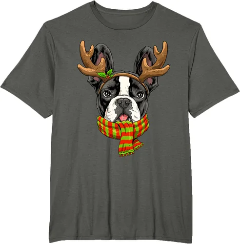 Vista 3 de Camiseta de Navidad para perro Bulldog Francés, Negro, S