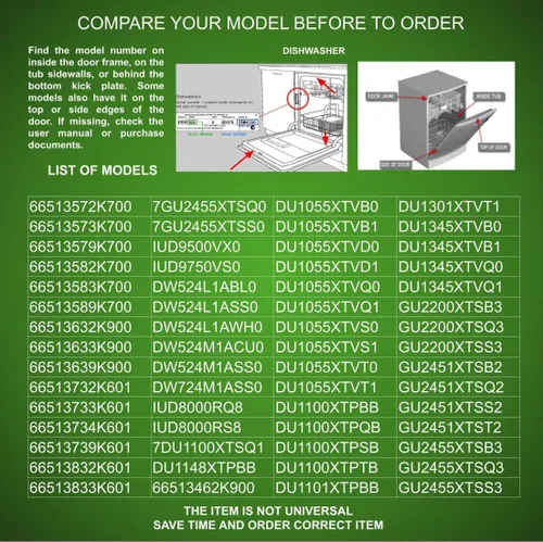 Vista 5 de W10084142 compatible con Whirl. Kenm. Placa de control de lavavajillas WPW10084142 Rev A B C D E F G H