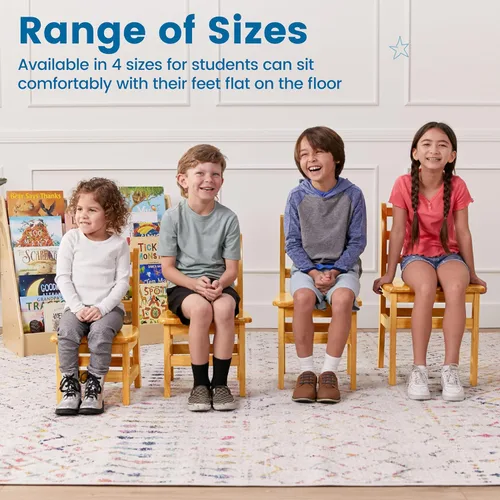 Vista 5 de Silla ECR4Kids montada con espalda escalonada de 3 peldaños, Natural, 2