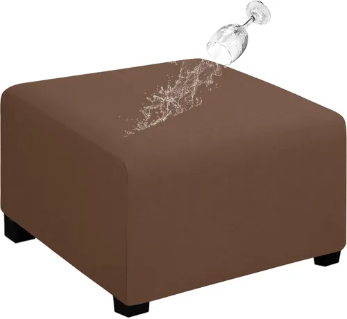 Vista 50 de Easy-Going Funda para Otomán Elástica 100% Doble Impermeable Rectangular Plegable Taburete de Almacenamiento Protector de Muebles Funda Suave
