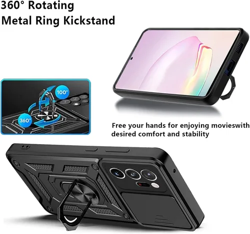 Vista 5 de Funda para teléfono Samsung Galaxy Note 20 Ultra Glaxay Note20 Plus 5G con cubierta de cámara y protector de pantalla de vidrio templado, soporte