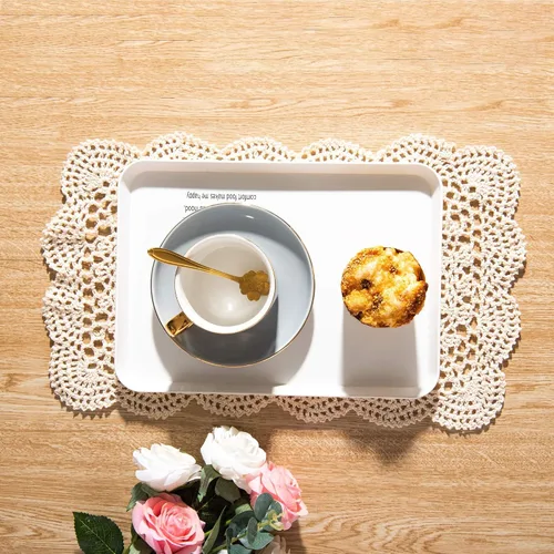 Vista 6 de Eiyye Doilies rectangulares hechos a mano, 2 piezas hechas a mano de algodón de ganchillo, manteles individuales de mesa de ganchillo de 10.6 x 16.9