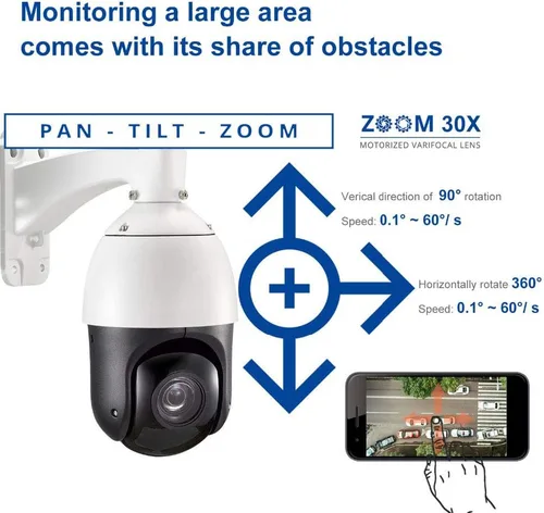 Vista 6 de EVERSECU Cámara de seguridad PTZ de crucero automático de 2 MP con zoom óptico HD 4 en 1 TVI/AHD/CVI/CVBS videovigilancia - Escaneo