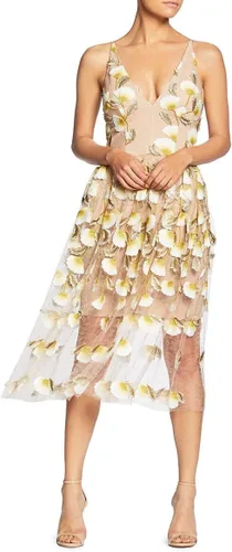 Vista 16 de Dress the Population Vestido midi para mujer Audrey, con escote profundo Begonia