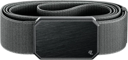 Vista 12 de Groove Life - Cinturón de nailon elástico para hombre con hebilla magnética de aluminio Gun Metal / Dark Earth