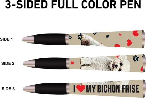 Vista 2 de I Love My Dog Bolígrafo Ballpoint para Cachorros (1 Bolígrafo, 3 Lados) Regalos para Mamá de Perro, Cumpleaños de Perro Bolígrafos Lindos