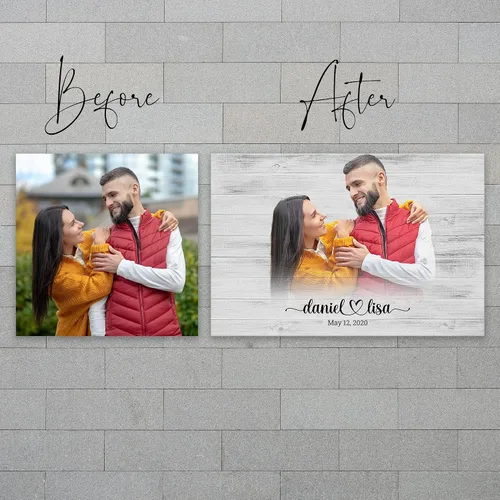 Vista 7 de Awesometik Regalos de boda personalizados para parejas, pintura en madera, retrato de boda, regalo de despedida de soltera, regalo de foto