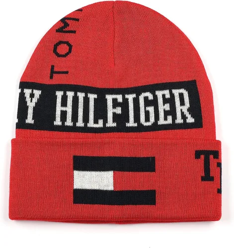 Vista 2 de Tommy Hilfiger Logo Mix Cuff Sombrero para Hombre, Primary Red Multi, Rojo Primario Multi
