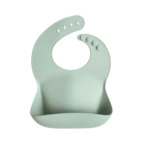 Vista 131 de Mushie - Babero de silicona para bebé, ajustable y resistente al agua (abejas) De 4 a 24 meses, lavable a máquina, correa ajustable
