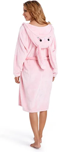 Vista 3 de OLAOLA Women Hooded Plush Robes, Soft Animal Bathrobe for Women, Cozy Warm Home Pajamas Christmas Gift