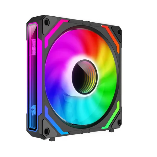 Vista 4 de Redragon GCF012 Ventilador estándar de 120 mm para carcasa de PC, conexión Daisy-Chain, iluminación ARGB de 5V 3 pines, ventilador de carcasa PWM