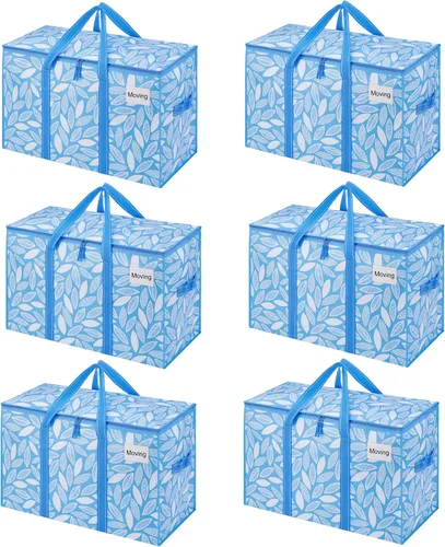 Vista 21 de VENO - Paquete de mudanzas, cajas de almacenamiento para embalaje universitario con tapas alternativas, para dormitorio, extragrande, asas