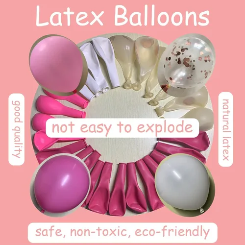 Vista 7 de Decoraciones de cumpleaños número 41 para mujer, globos rosas y blancos, suministros de fiesta que incluyen pancarta de feliz cumpleaños, globos