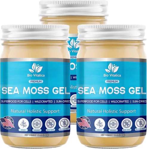 Vista 13 de BioVitalica - Gel de musgo marino irlandés crudo orgánico – Calidad premium – Dr. Sebi, superalimento vegano para células – Gel de masa marina 100%