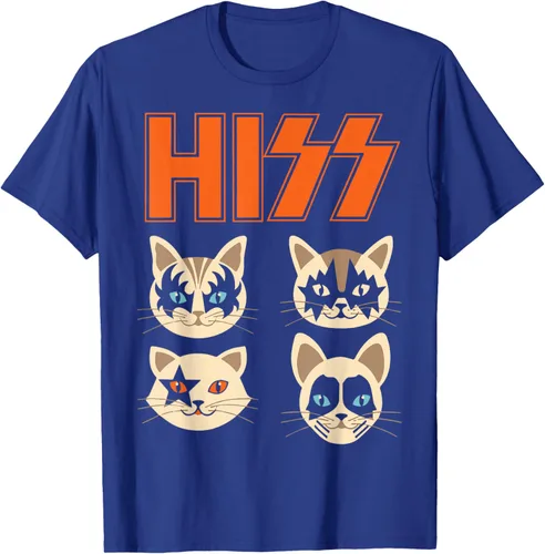 Vista 18 de Camiseta Hiss Funny Cats Kittens Rock Rockin, Negro