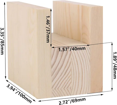 Vista 6 de 4 patas de muebles de madera maciza no cuadradas, resistentes, elevadores para muebles, añaden 1.89 pulgadas de altura a sofás, escritorios, mesas