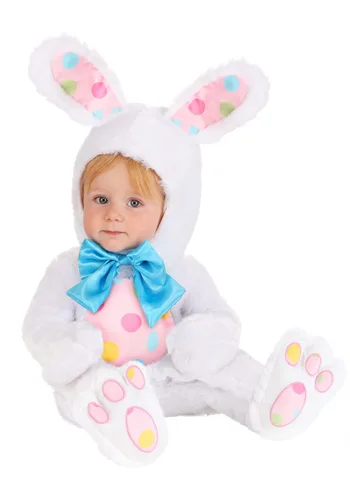 Vista 4 de Disfraz de Bebé Conejito Blanco de Pascua para Infantes Multicolor