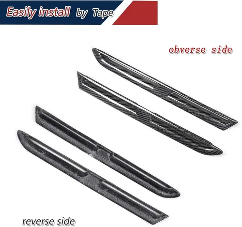 Vista 6 de Fibra de carbono Fender Vents Air Scoops Trim encaja para Nissan GTR Base Coupé 2008-2016