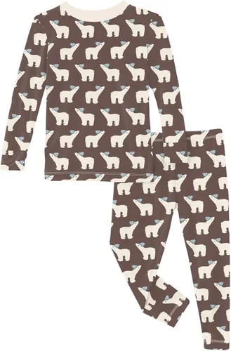 Vista 30 de KicKee Pants Conjunto de pijama de manga larga con estampado de piezas