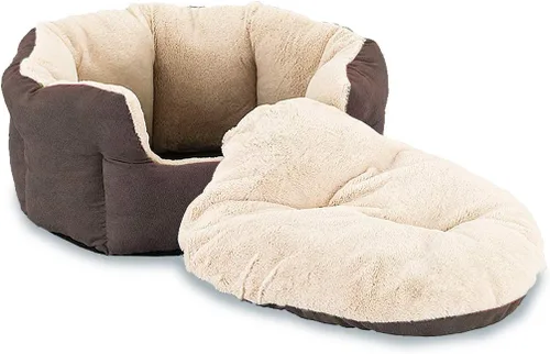 Vista 8 de SPOT Sleep Zone - Cama pequeña para mascotas, de pared alta, reversible, para gatos de interior y perros pequeños, gamuza sintética duradera