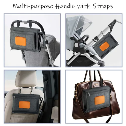 Vista 3 de Cambiador de pañales portátil para bebé, bolsa de viaje para cambiador de pañales para bebé con bolsillo para toallitas, cambiador portátil