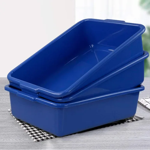 Vista 9 de Hespama 4 paquetes de 13 l comercial Bustub, caja de mano para lavabo, color azul