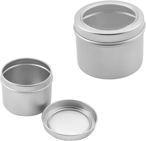 Vista 9 de Othmro Latas redondas de metal de 8.3 onzas, latas de aluminio, contenedores recargables de 8.5 fl oz, botellas de lata con tapa de tornillo