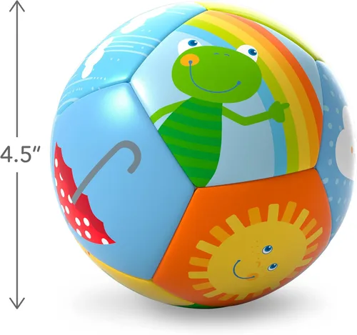 Vista 7 de HABA Pelota suave para bebé, tiempo boca abajo y juego sensorial, pelota de juego infantil de 4.5 pulgadas, ideal para gatear, para bebés de 6 meses