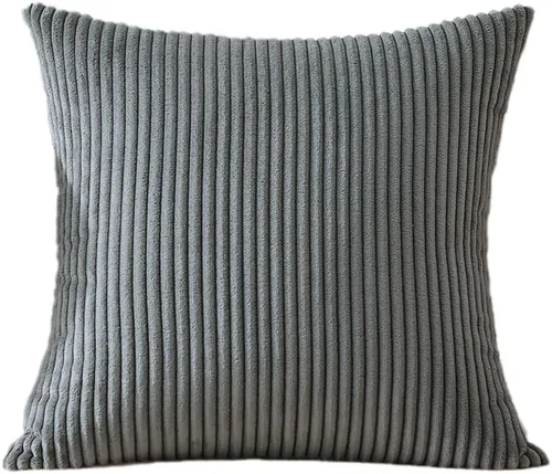 Vista 9 de Artscope Fundas de Almohada de Pana a Rayas Acogedoras Súper Suaves Decorativas Cuadradas Fundas de Cojín para Sofá Sillón Dormitorio Decoración
