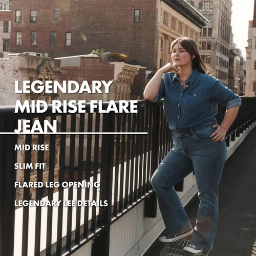 Vista 6 de Lee Jeans acampanados legendarios de talle medio para mujer, talla grande