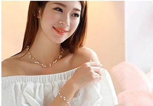 Vista 5 de Gargantilla de perlas de imitación en capas de oro para mujeres, niñas, madres, novias, bodas