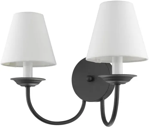 Vista 2 de Livex Lighting 5272-04 Mendham - Aplique de pared con 2 luces, negro, blanco
