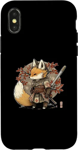 Vista 5 de Funda para iPhone 12 Pro Max Kawaii estilo japonés Samurai Fox Anime