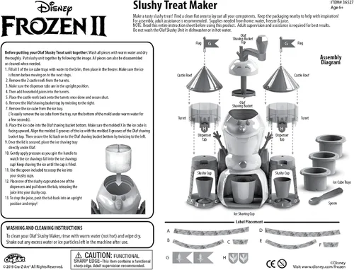 Vista 6 de Disney Frozen II Slushy Treat Maker incluye unidad de granizado, máquina de afeitar de hielo, moldes para cubitos de hielo, cubo de hielo, taza