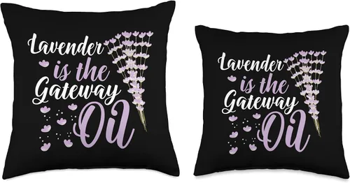 Vista 3 de Health Fitness Gift Exercise Apparel Kanig Designs EO Practitioner Lavender is The Gateway Essential Oils Throw Pillow, 16x16, Multicolor