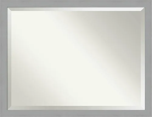 Vista 8 de Amanti Art Espejo de pared negro de 24 x 20 pulgadas, espejo de baño rectangular negro cepillado para decoración de pared de sala de estar, marco