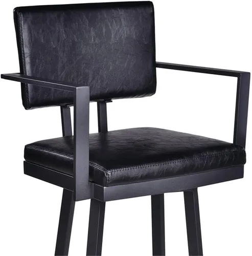 Vista 6 de Armen Living Taburete Balboa, negro vintage