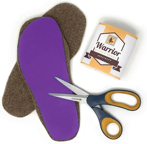 Vista 3 de Warrior Alpaca Socks - Plantillas y forros de fieltro 100% lana de alpaca para zapatos y botas, 1 par - Mantente caliente/fresco naturalmente
