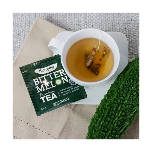 Vista 4 de Hamyang Paquete de 3 bolsitas de té de melón amargo 100% natural (60 bolsitas de té en total)