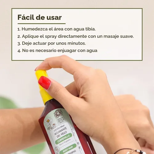 Vista 6 de Intea Cubrevello - Loción para aclarar el cabello, spray de botella con extracto de manzanilla natural ecológico, sin parabenos y amoníaco, 3.4